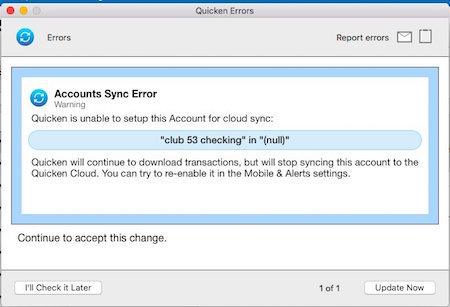 delete quicken for mac reports